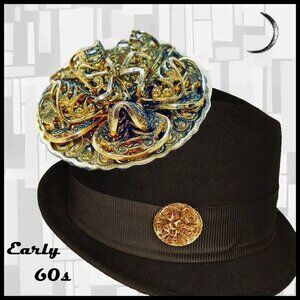 Vintage Scarf Clip Slide for Dress, Hat Western Germany Antique Filigree Finish